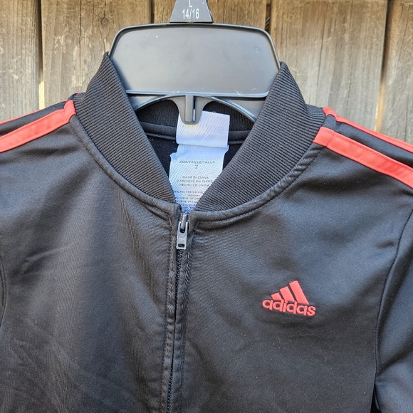 Adidas Black Jacket with Red Stripes Kids - Picture 5 of 15